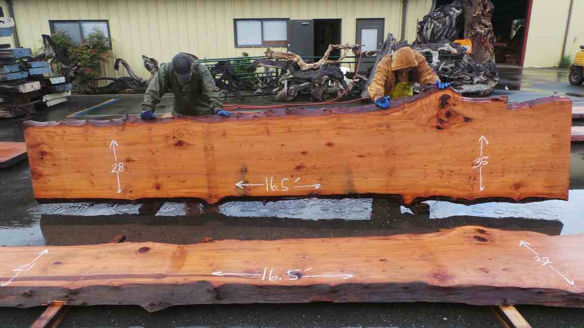 Large Wood Kitchen Island - Redwood Log Slab