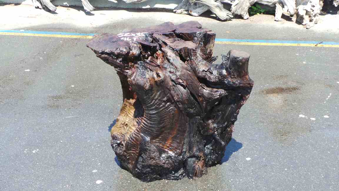 Tall Stump Table Base - Rustic Mineral Stain Mount