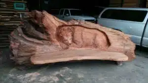 Wood Carved Bench
