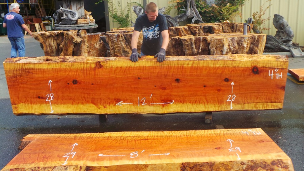 Raw Edge Wood Countertops - Redwood Slabs and Burls for Furniture