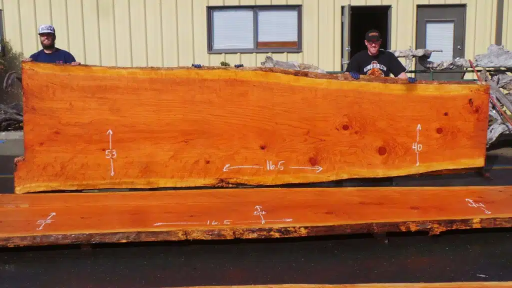 New Growth Redwood - Live Edge Conference Room Table Top Slab