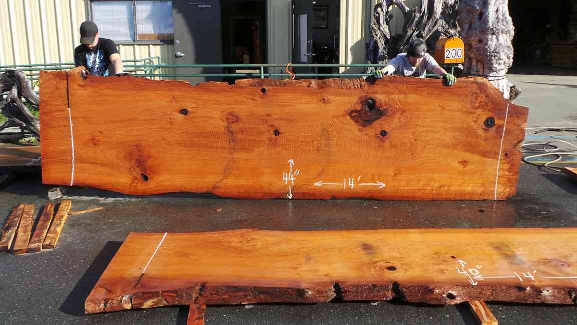 Unique Redwood Irregular Live Edge Slab