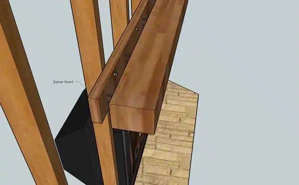 Fireplace Mantel Installation - Backer board installation method.
