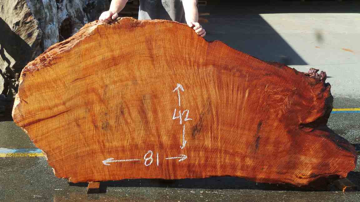 Abstract Redwood Slab - Curl Grain and Shape for Executive Office Desk