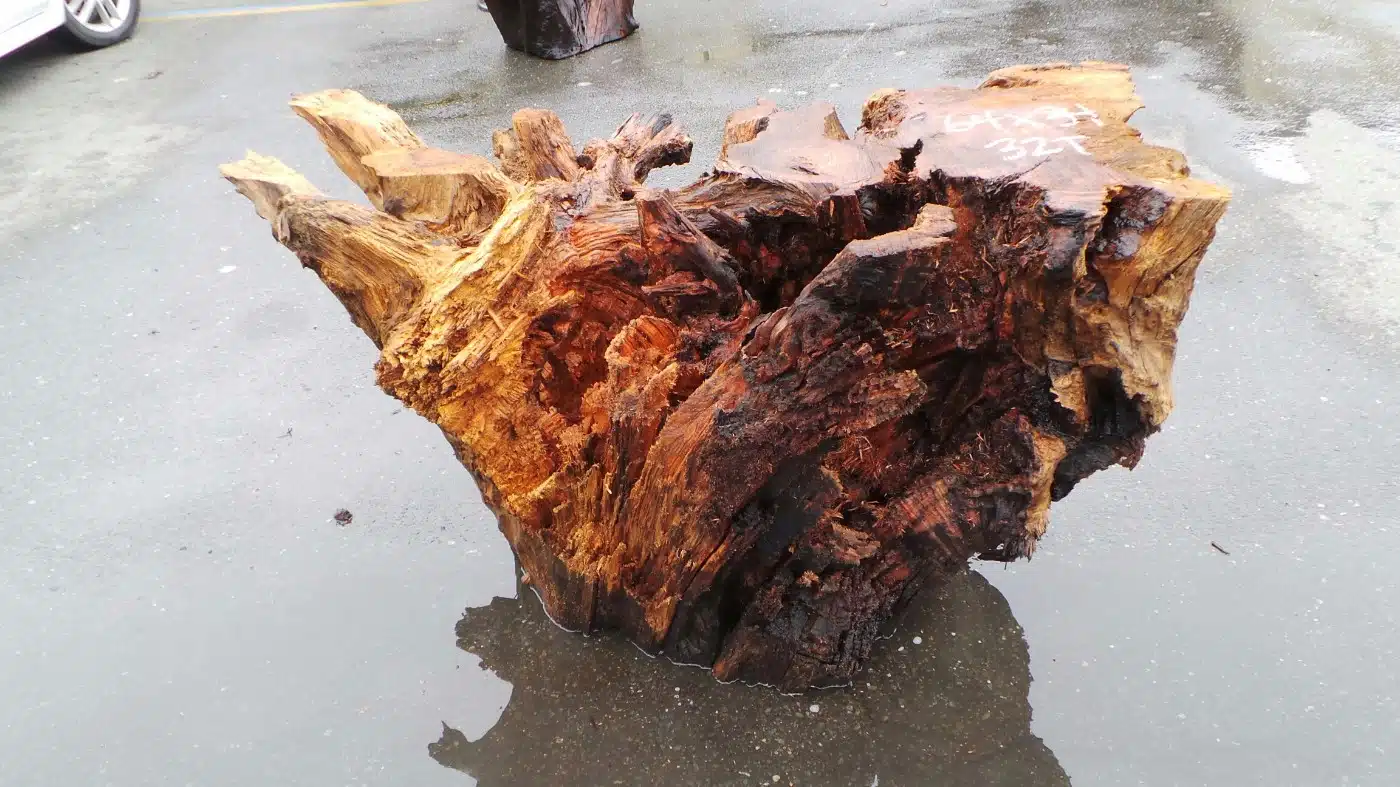 Rustic Figured Table Base - Wood Pedestal Table Base