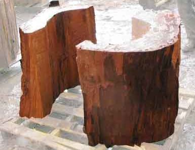 half-moon table bases perfect for a redwood dining table