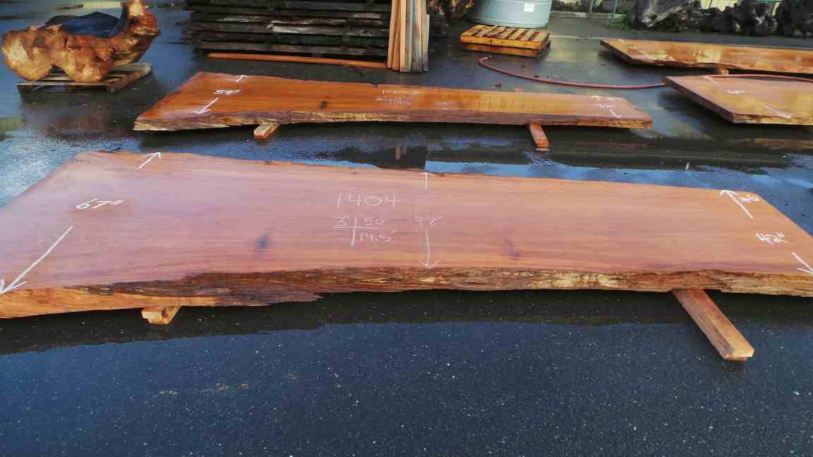 Redwood Slab for Sale - Clean and Lightly Figured Rustic Wood Slab Bar