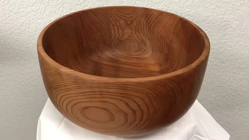 Hand Turned Wood Bowl Kitchen Art with Growth Rings