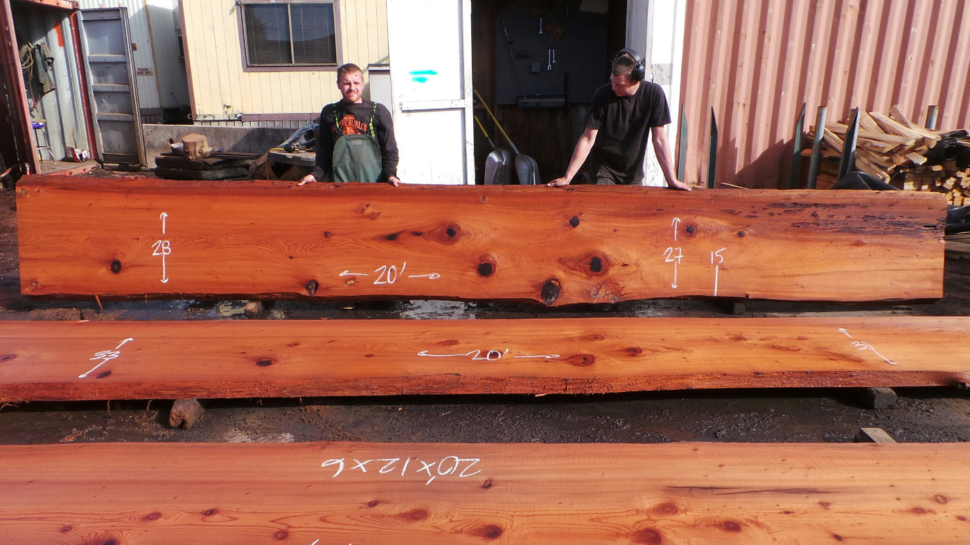 Redwood Planks and Slabs for Butcher Block Countertops