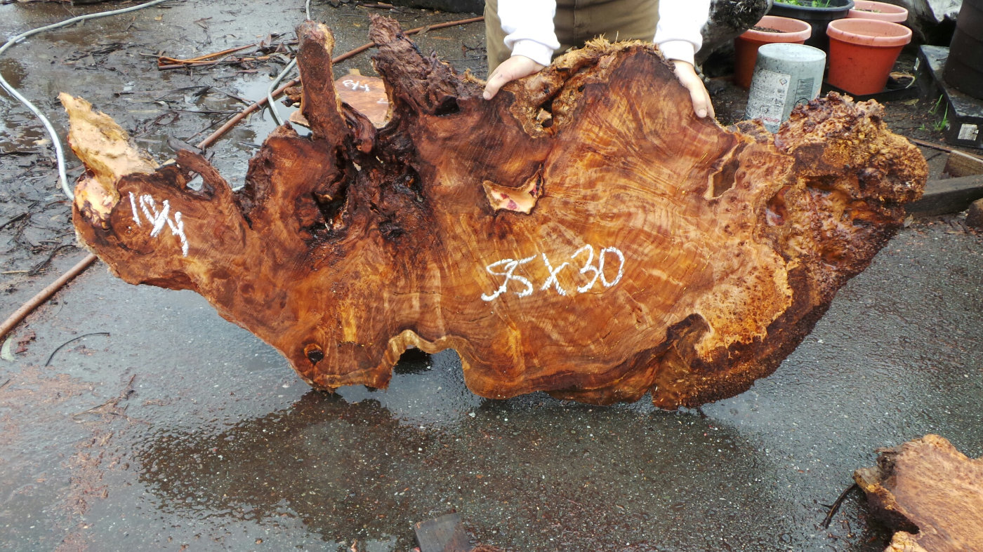 Epoxy resin redwood slab