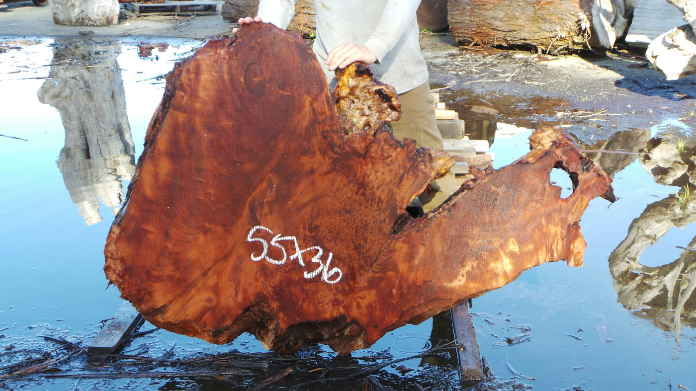Redwood Long Slab for Custom Wooden Bench