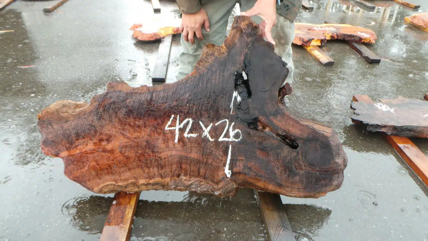 Tiger Stripe Redwood Coffee Table
