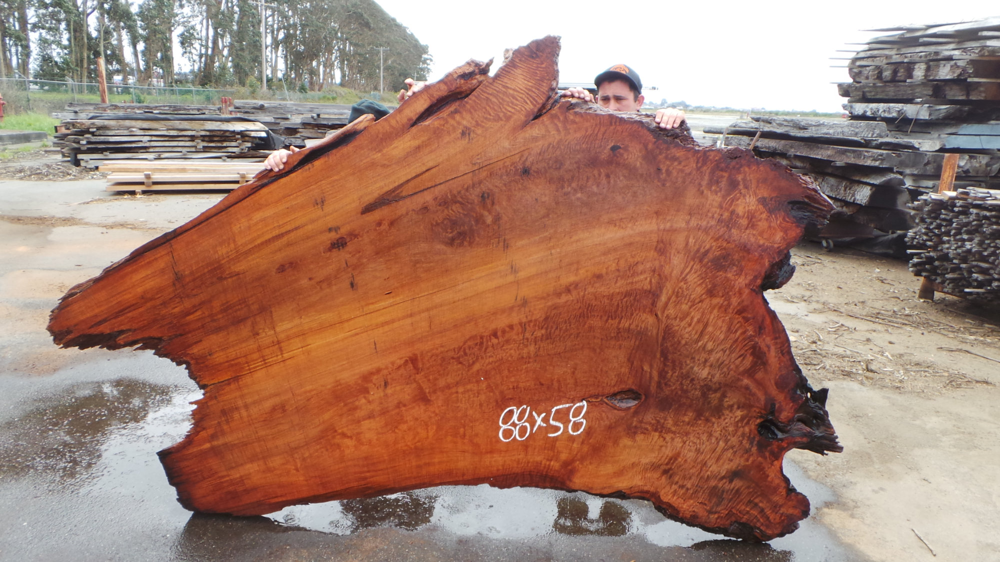 wavy grain redwood table