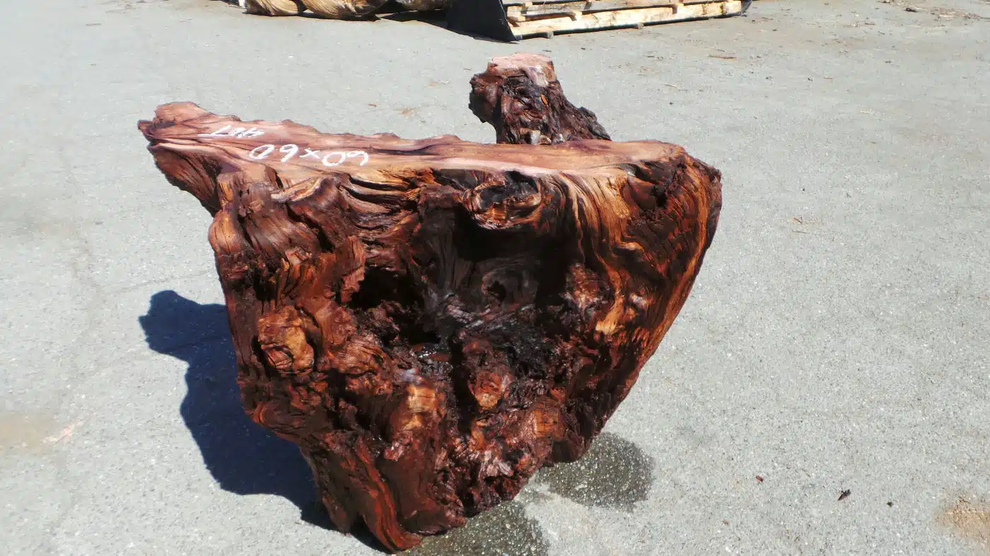 Rustic Wood Table Base - Redwood Stump Tree Base