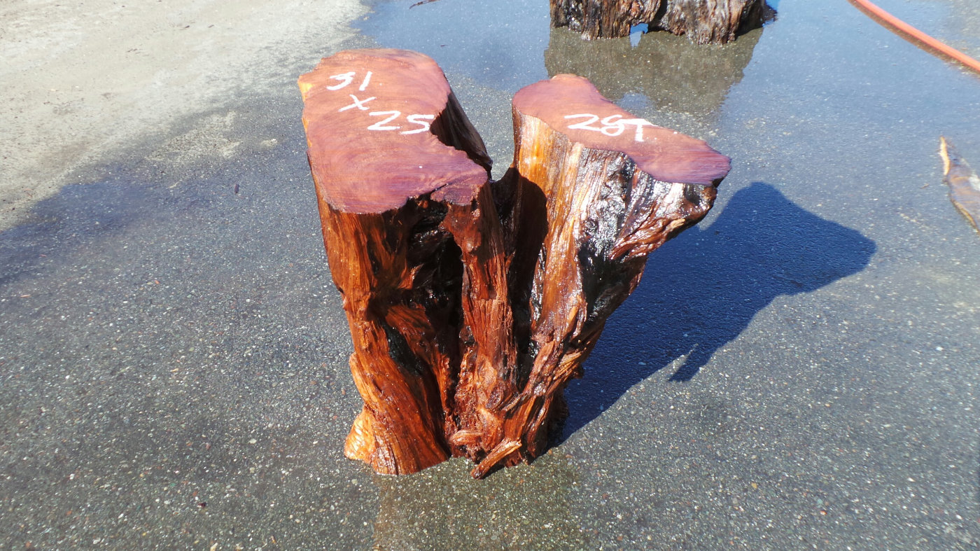 Rustic redwood table base - How to Make Tree Stump Table