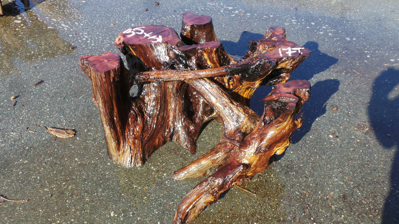 Natural wood table base