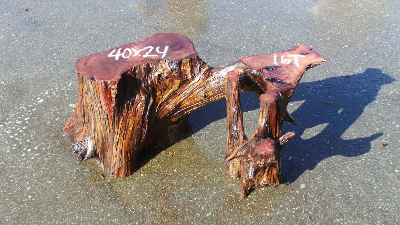 Natural Wood Table Base B207 Redwood Burl Inc.