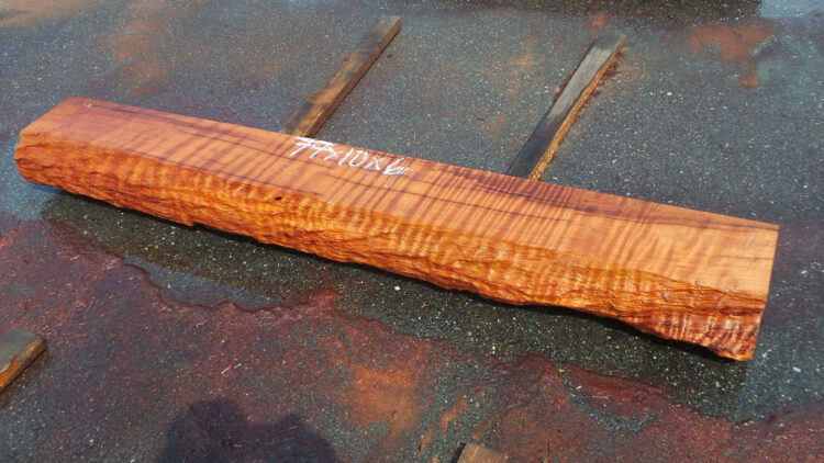 Curly Grain Redwood Mantel