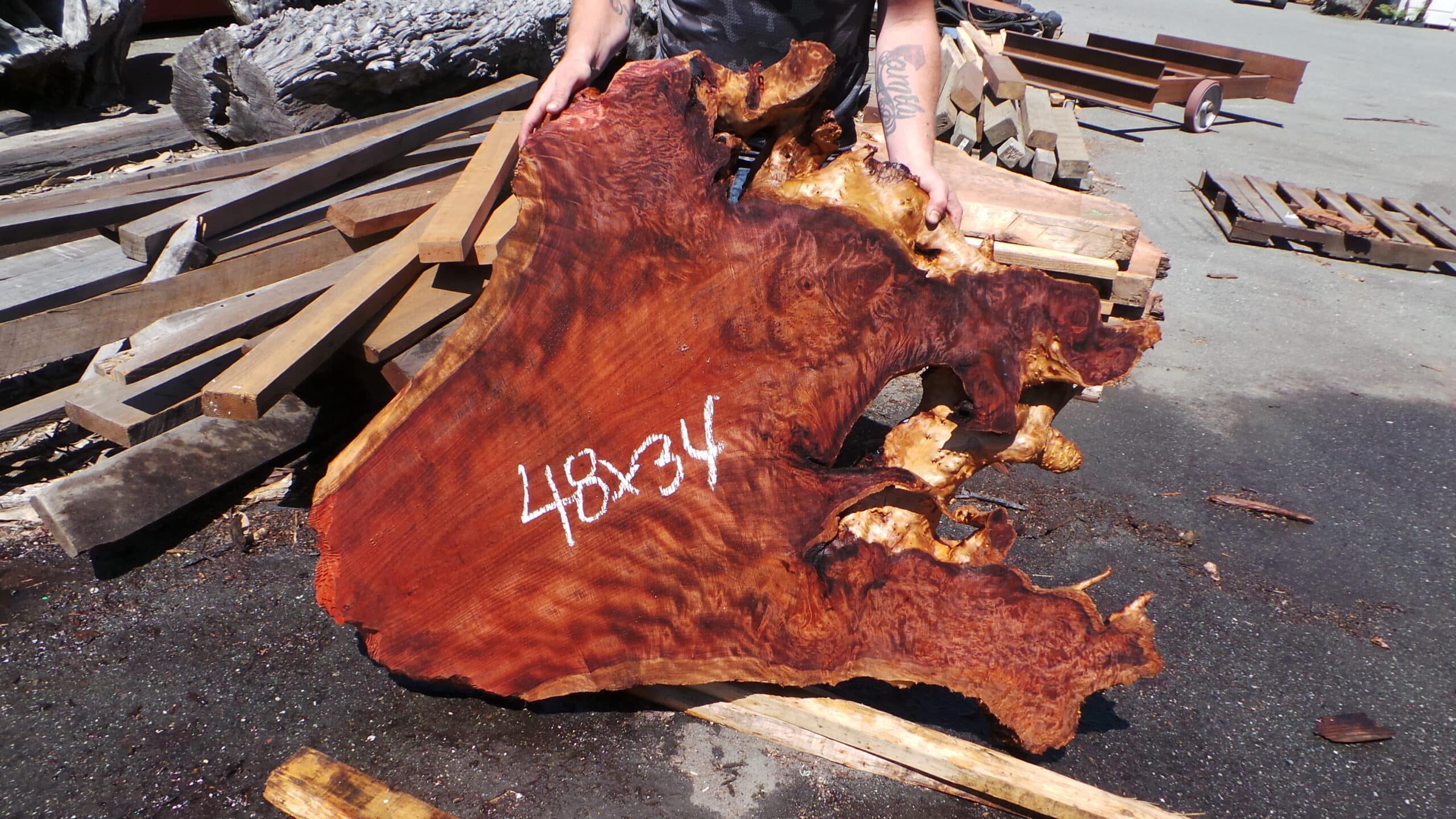 Redwood Burl Live Edge Slab