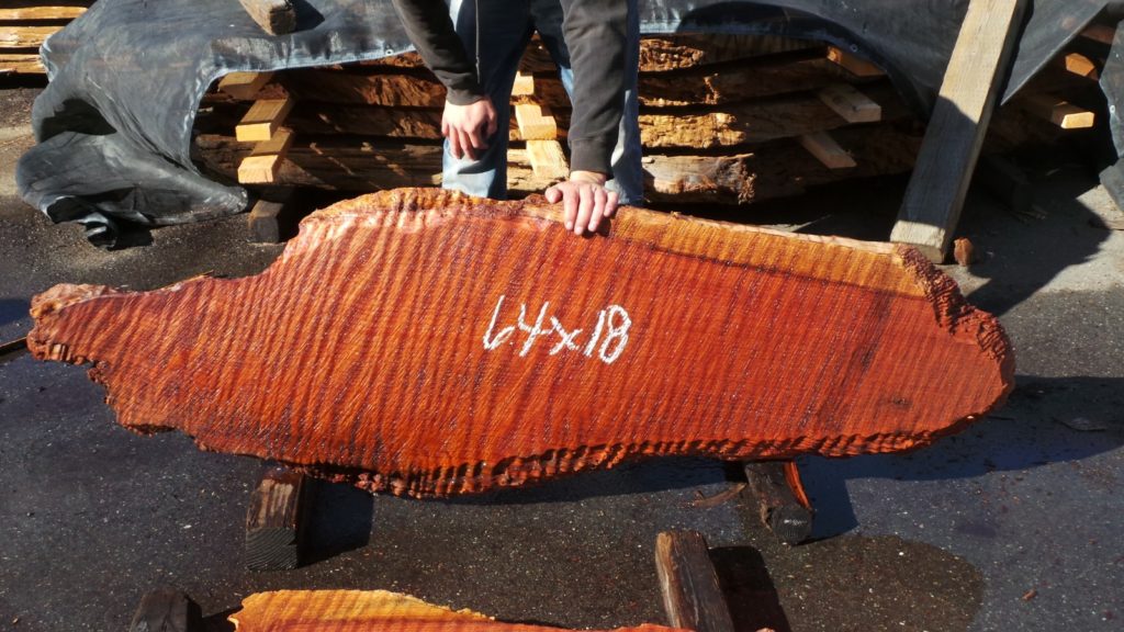 Rustic Redwood Slab SL418 Curly Grain Slab Redwood Burl Inc.