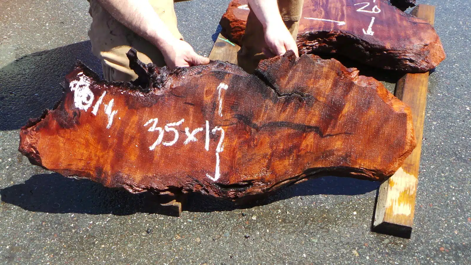 Dark swirly grain redwood
