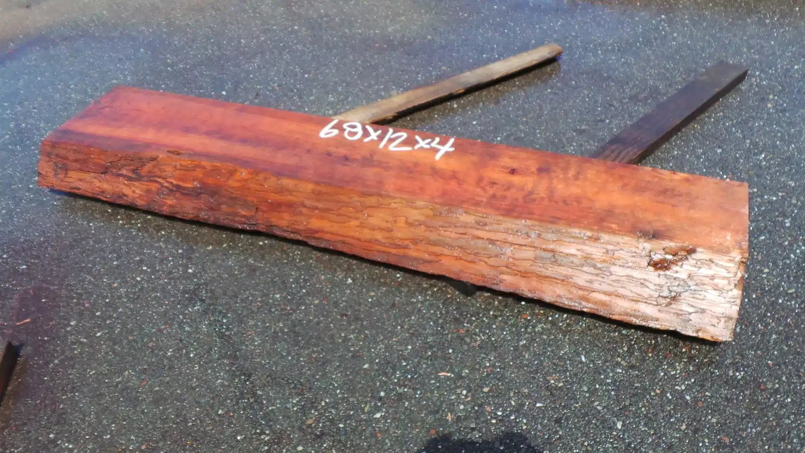 Redwood mantel