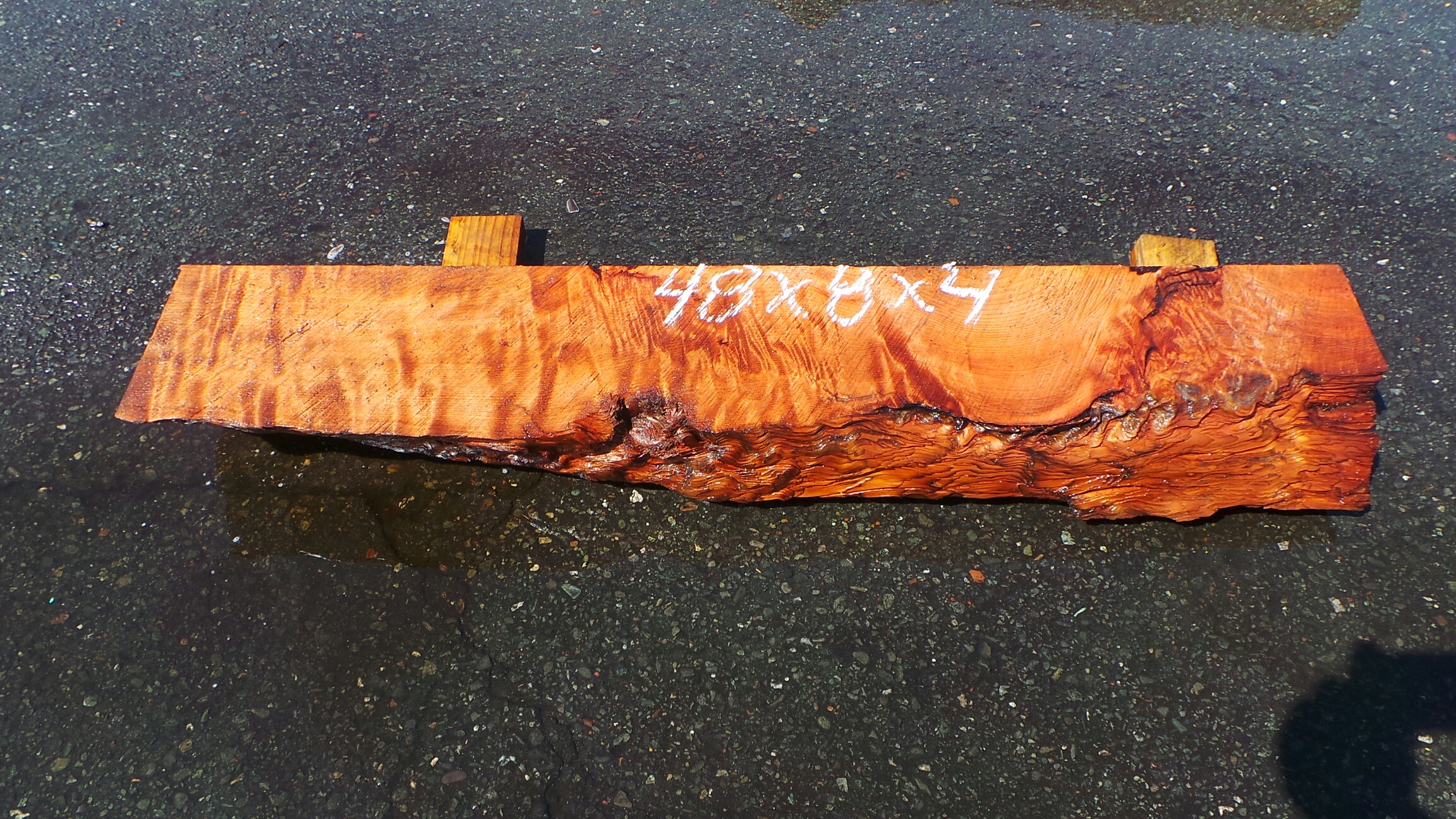Burlwood Fireplace Mantel - Redwood Rough Raw Edges Mantelpiece