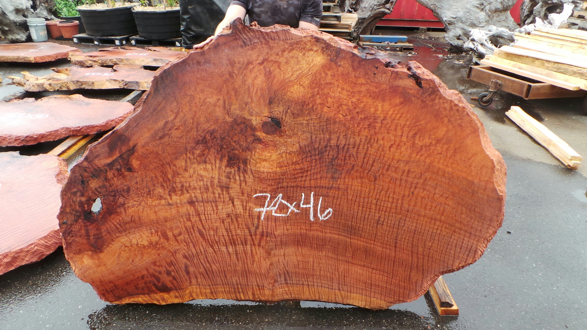 Curly live edge tabletop