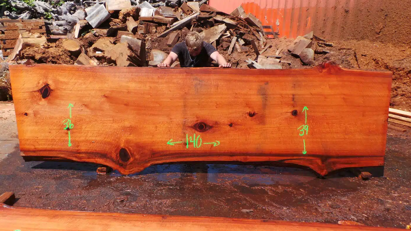 wood slab dining table
