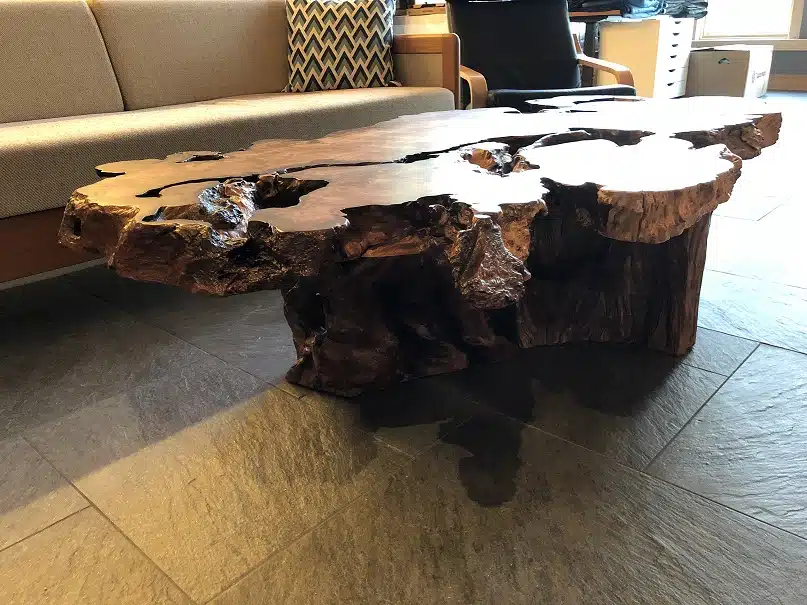 Table with Burl Stump Base