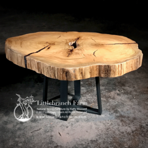 Double Heart Cypress Wood Table
