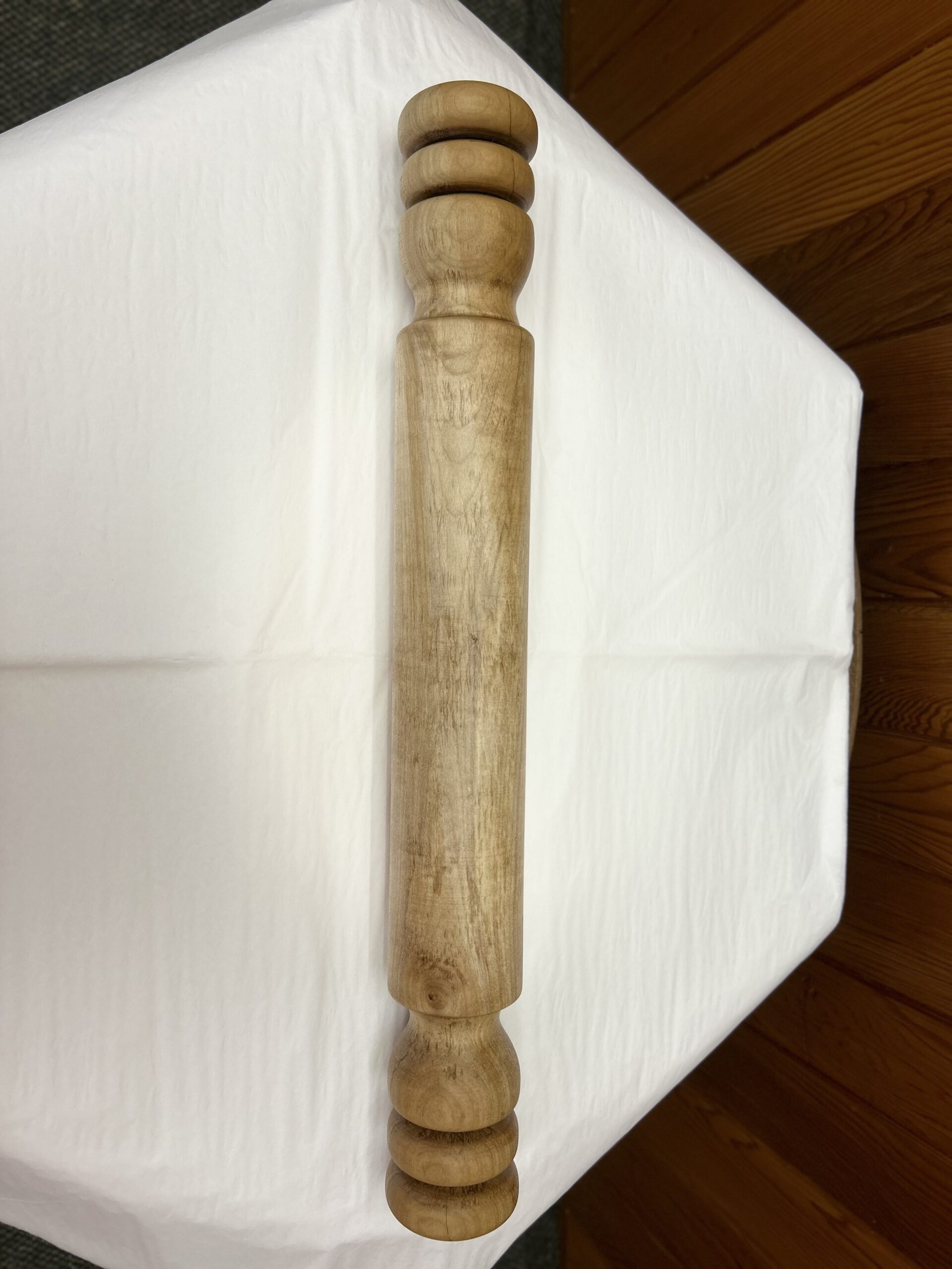 Handcrafted wooden rolling pin made from Big Leaf Maple