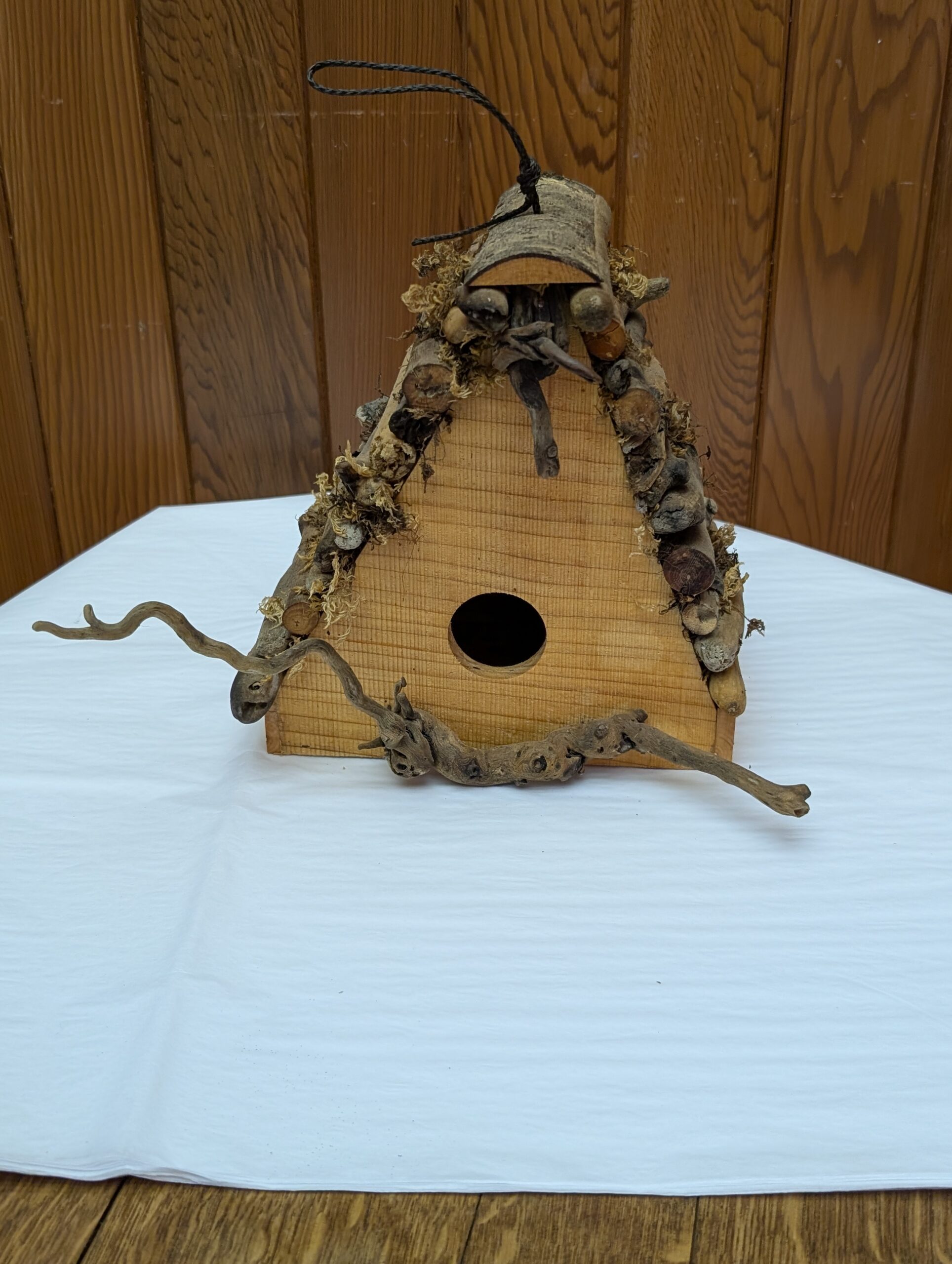 Handcrafted Wooden Triangle-style Birdhouse