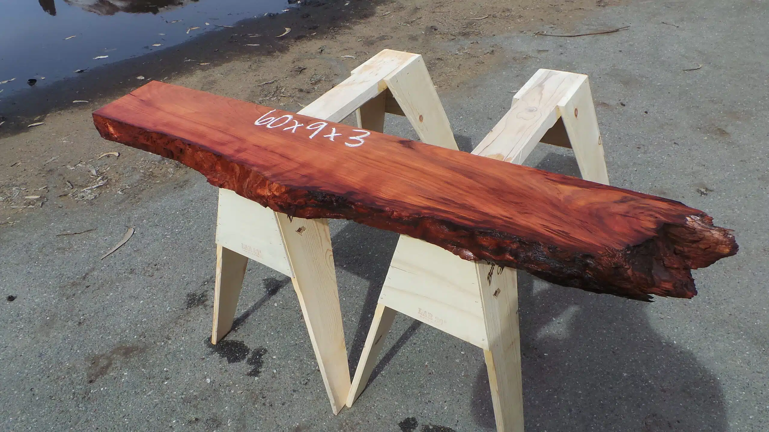 Live edge natural redwood mantel or shelf.