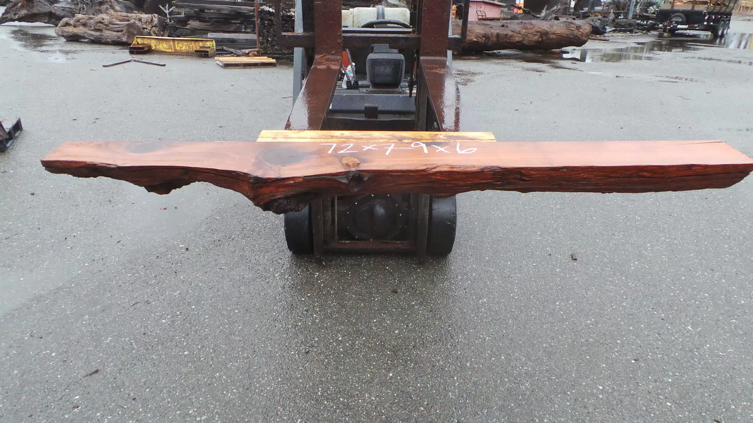 Large Redwood Log Mantel.